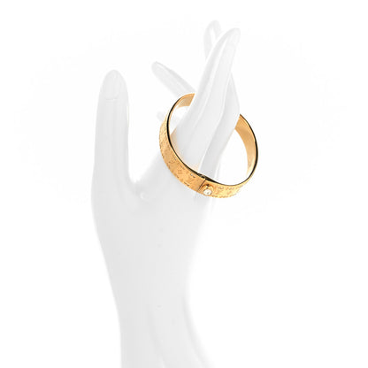 Louis Vuitton Brass Crystal Monogram Nanogram Strass Cuff M Gold 2 of 6