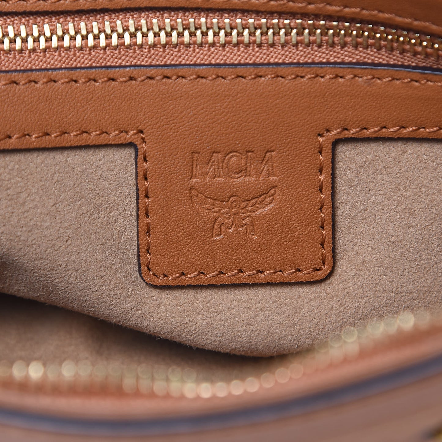 Visetos Studded Small Crossbody Bag Cognac