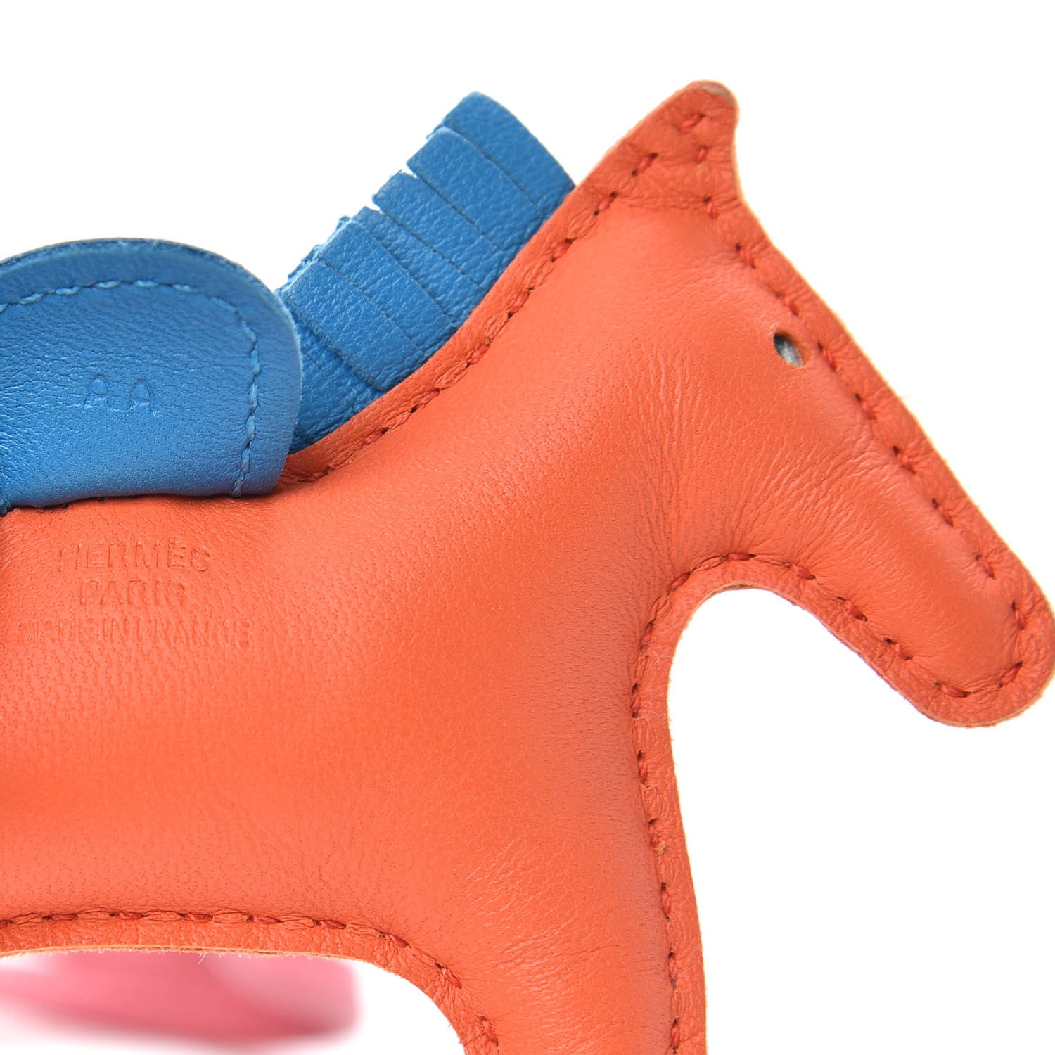 Hermes Milo Lambskin Grigri Rodeo Horse Bag Charm PM Orange Poppy Bleu Izmir Rose Azalee 3 of 4