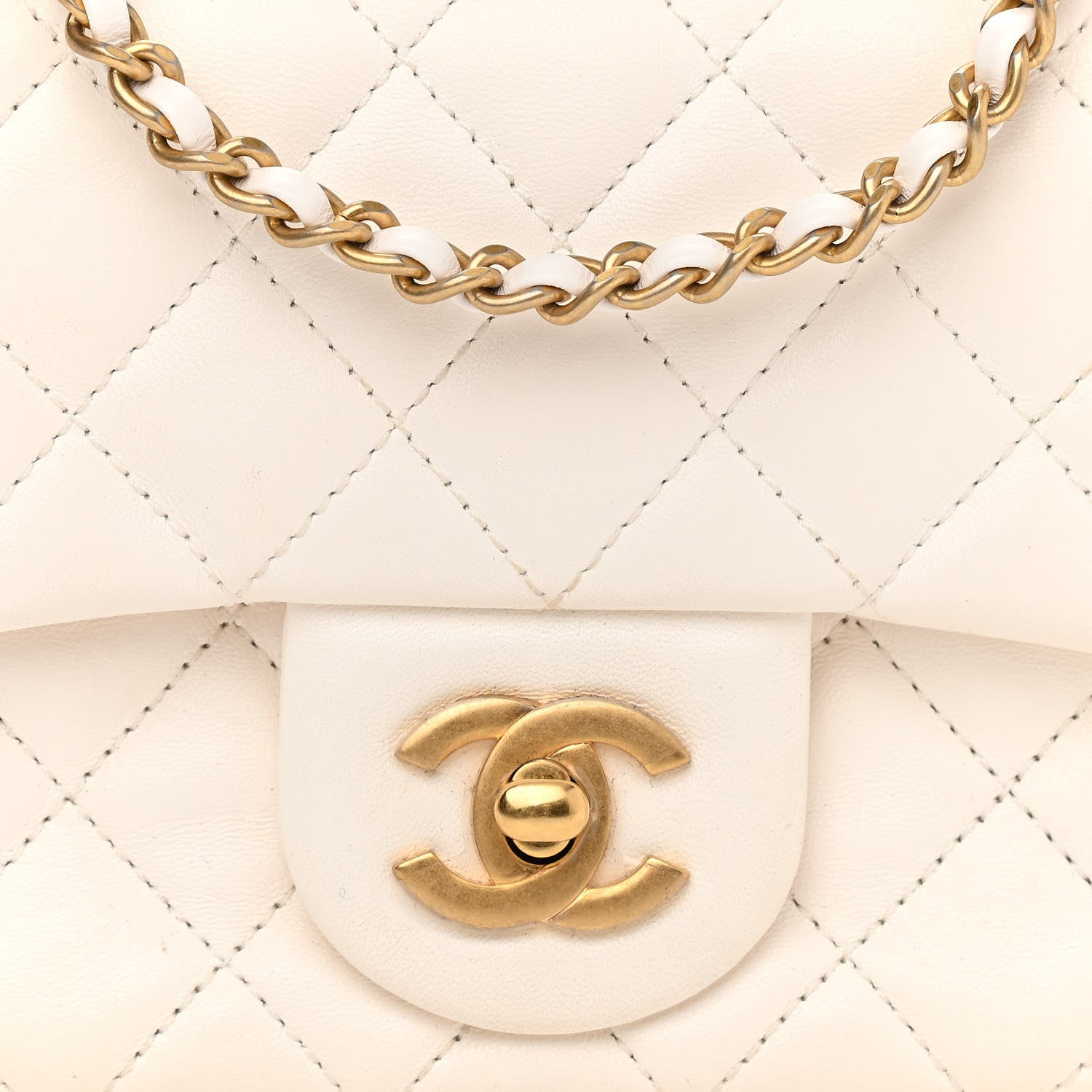 Chanel Lambskin Quilted Mini Pearl Crush Flap White 10 of 11