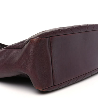 Saint Laurent Sheepskin Matelasse Chevron Large Monogram Shopping Bag Burgundy 8 of 9