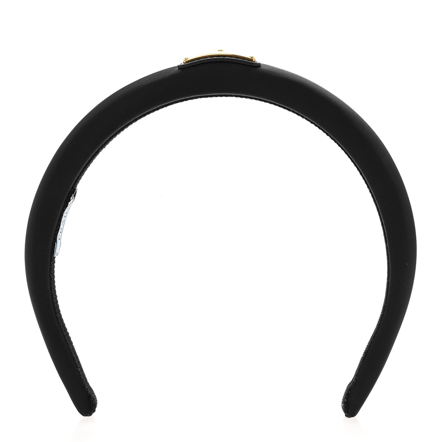 Prada Re-Nylon Metal Triangle Logo Headband Black 1 of 8