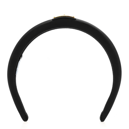 Prada Re-Nylon Metal Triangle Logo Headband Black 1 of 8