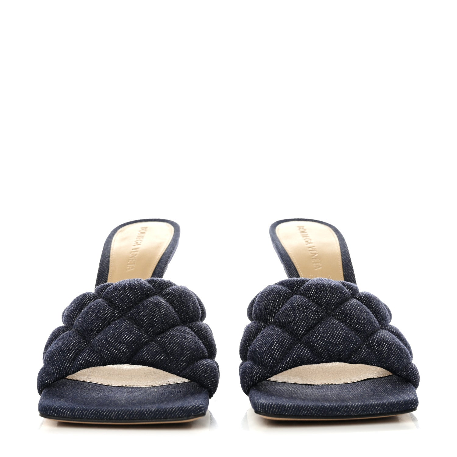 Bottega Veneta Denim Matelasse Padded Mule Sandals 36.5 Indigo 2 of 9
