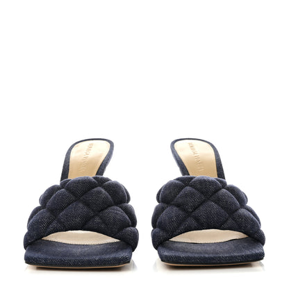 Bottega Veneta Denim Matelasse Padded Mule Sandals 36.5 Indigo 2 of 9