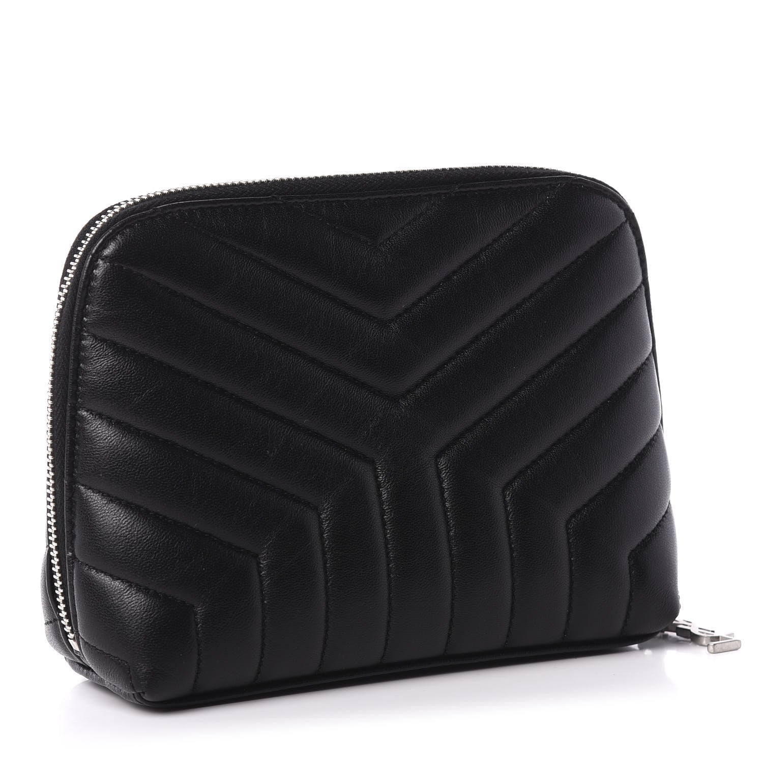 Saint Laurent Lambskin Matelasse Cosmetic Case Black 3 of 7