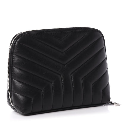Saint Laurent Lambskin Matelasse Cosmetic Case Black 3 of 7