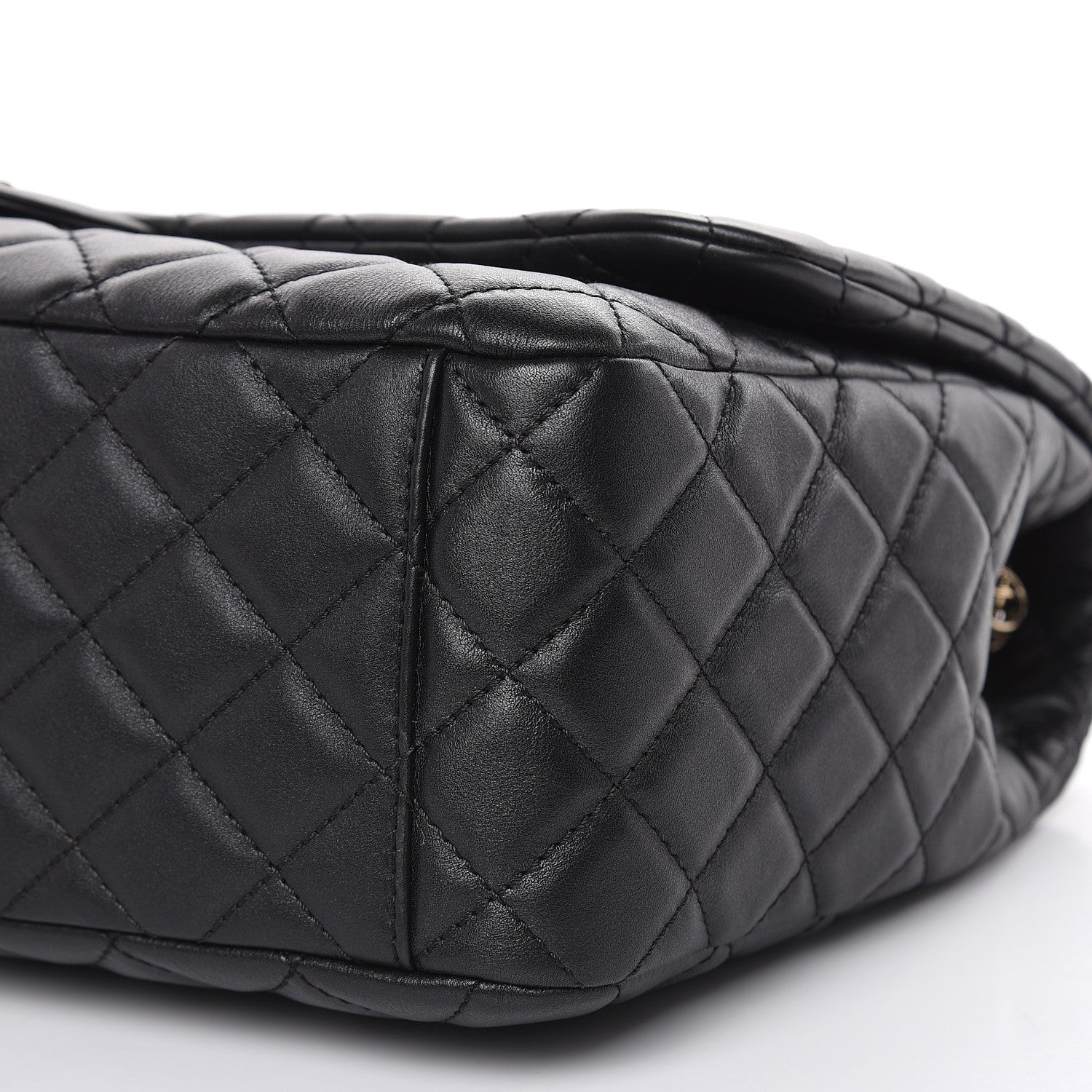 Chanel Metallized Calfskin Quilted Small XXL Travel Flap Bag Black 9 of 10