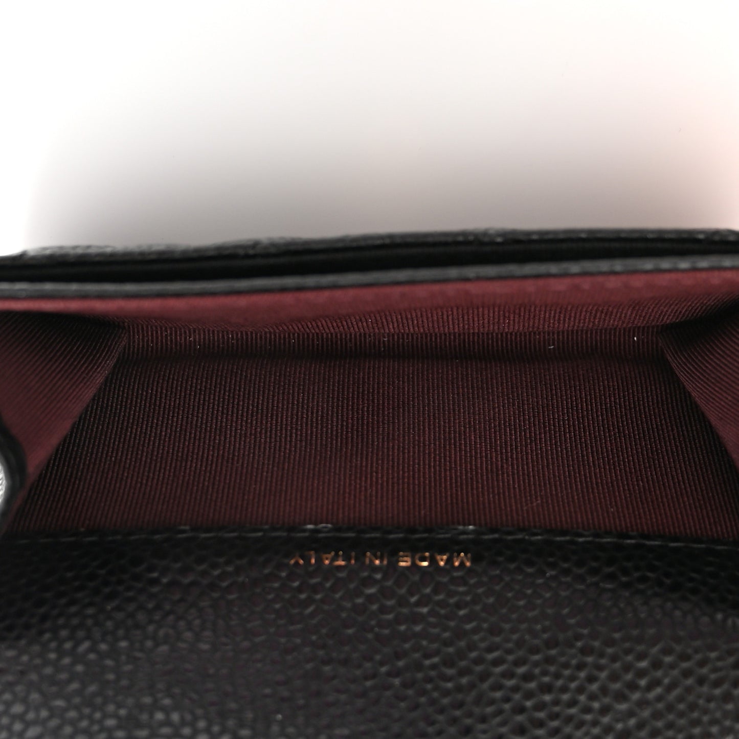 Caviar Quilted Flap Card Holder Wallet Black