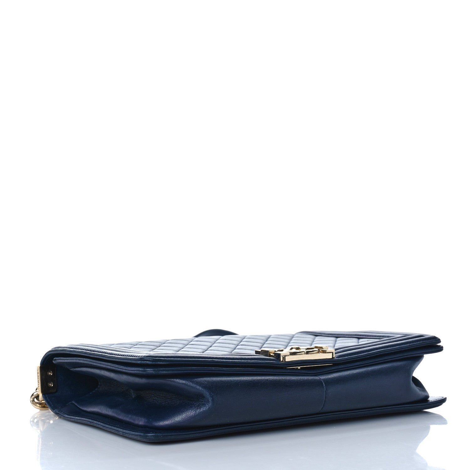 Chanel Lambskin Quilted New Medium Boy Flap Dark Navy Blue 4 of 16