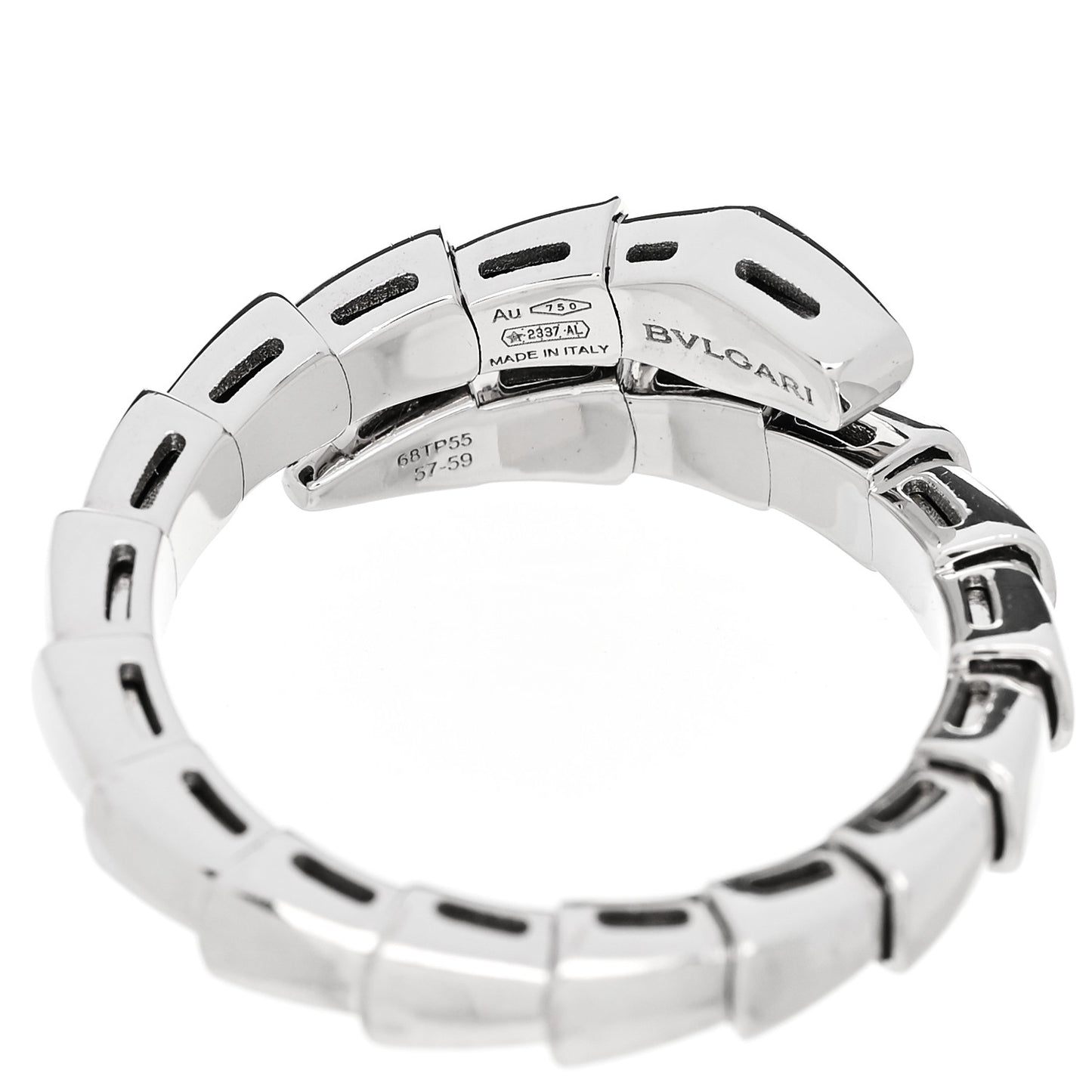 18K White Gold Diamond Serpenti Viper Single Spiral Ring 57 8 - 59 8.75