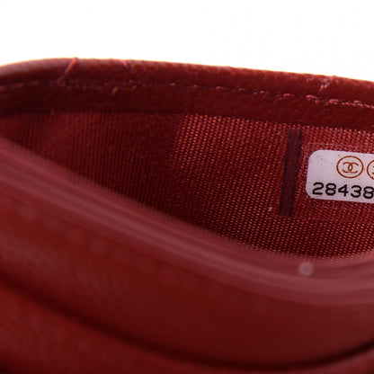 Chanel Caviar Quilted Card Holder Dark Red 8 of 9