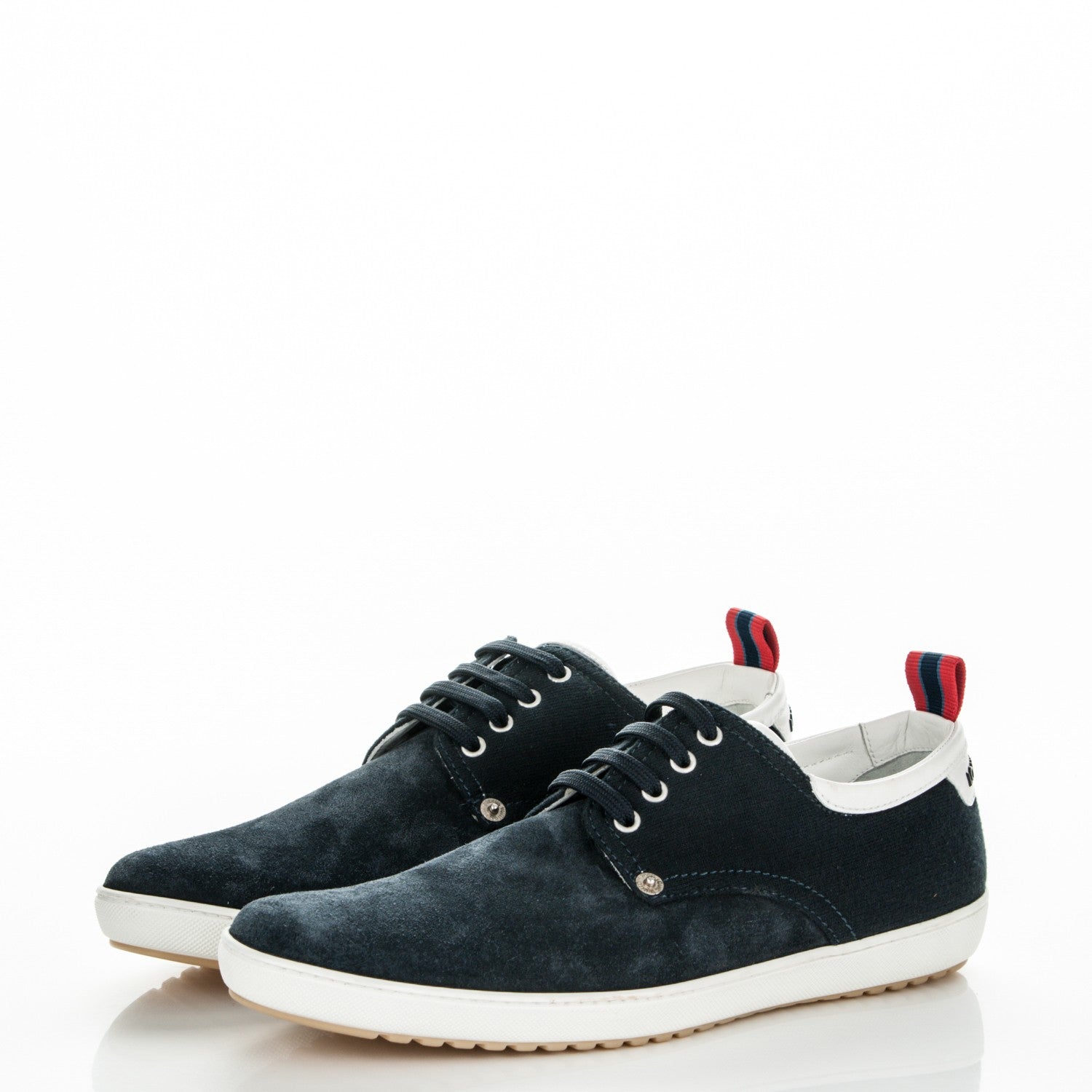 Louis Vuitton Suede Cotton Team Derby Sneakers 6.5 Marine 3 of 8