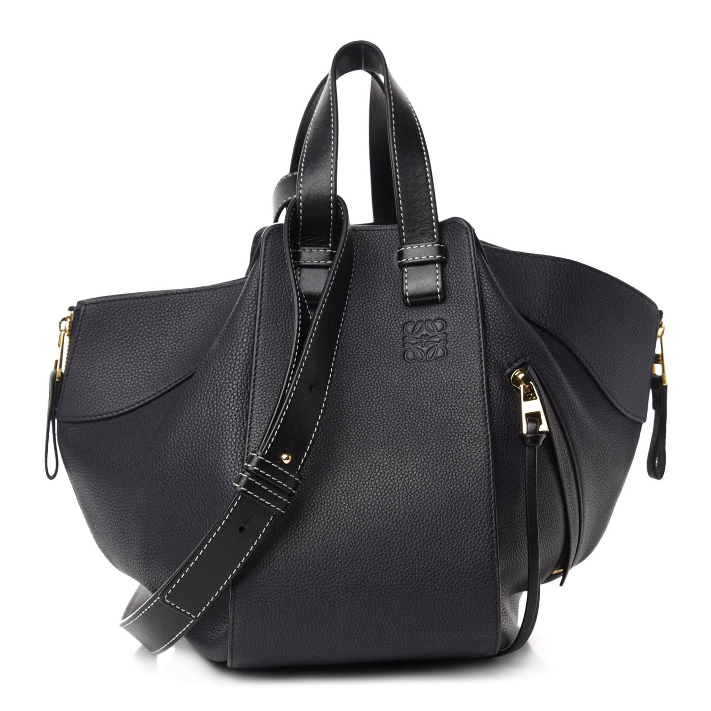 Calfskin Small Hammock Shoulder Bag Black