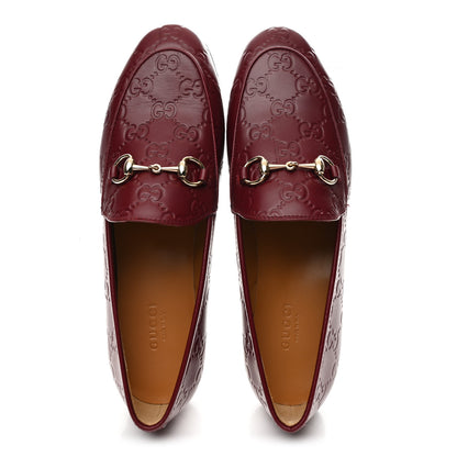 Gucci Guccissima Womens Jordaan Loafers 37.5 Rosso Ancora 2 of 11