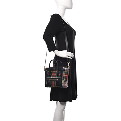 Celine Tartan Calfskin Nano Luggage Red Blue 2 of 8
