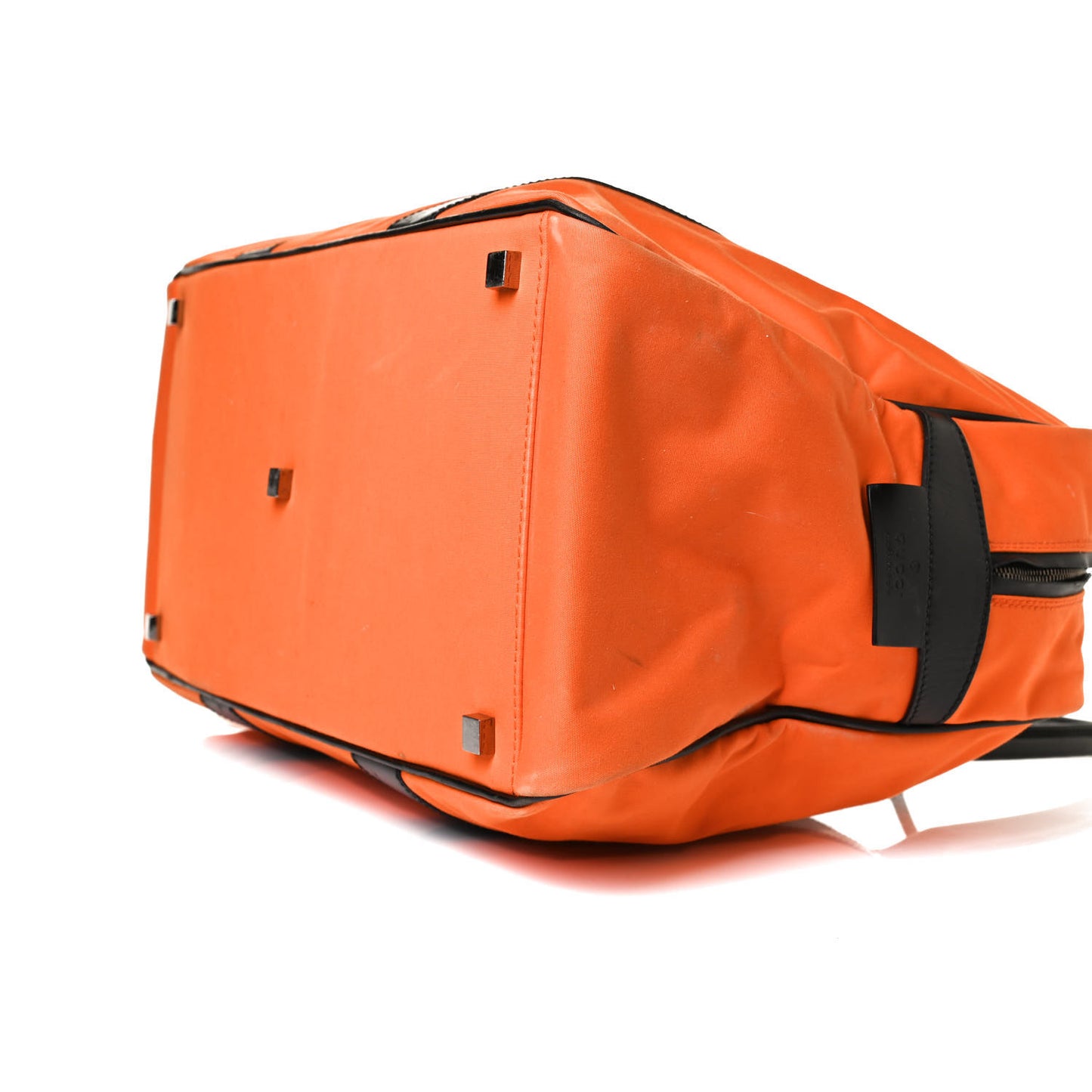 Nylon Calfskin Duffle Bag Orange