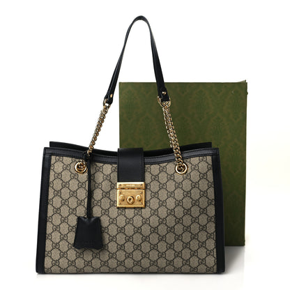 Gucci GG Supreme Monogram Medium Padlock Tote Black 11 of 11
