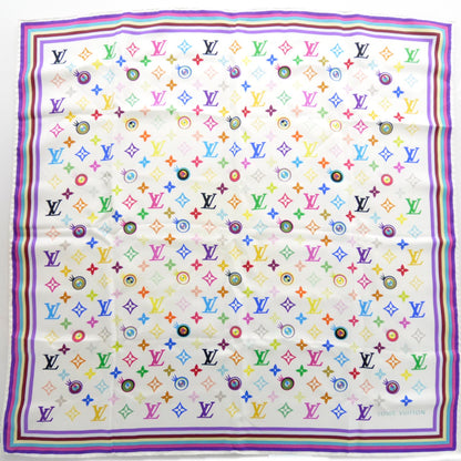 Louis Vuitton Silk Multicolor Eye Love Scarf White 2 of 5