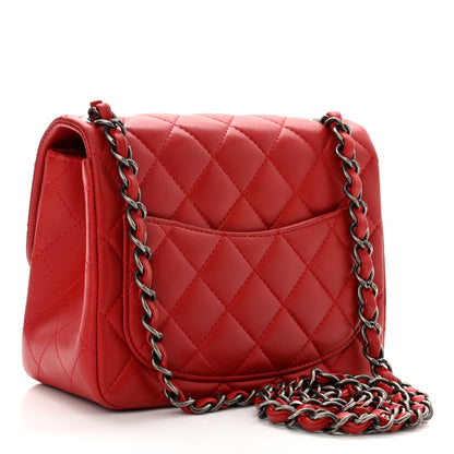 Chanel Lambskin Quilted Mini Square Flap Red 3 of 10