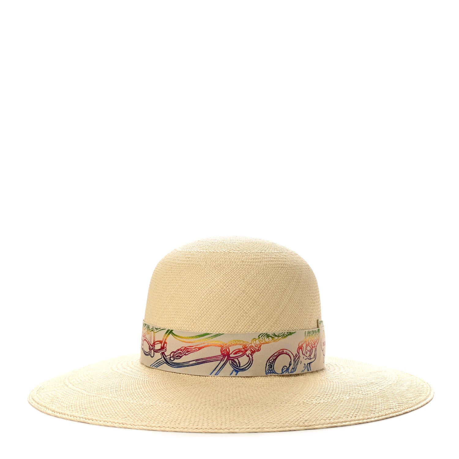 Hermes Panama Straw Brisa Brides De Gala Hat 56 Naturel Multicolore 6 of 9