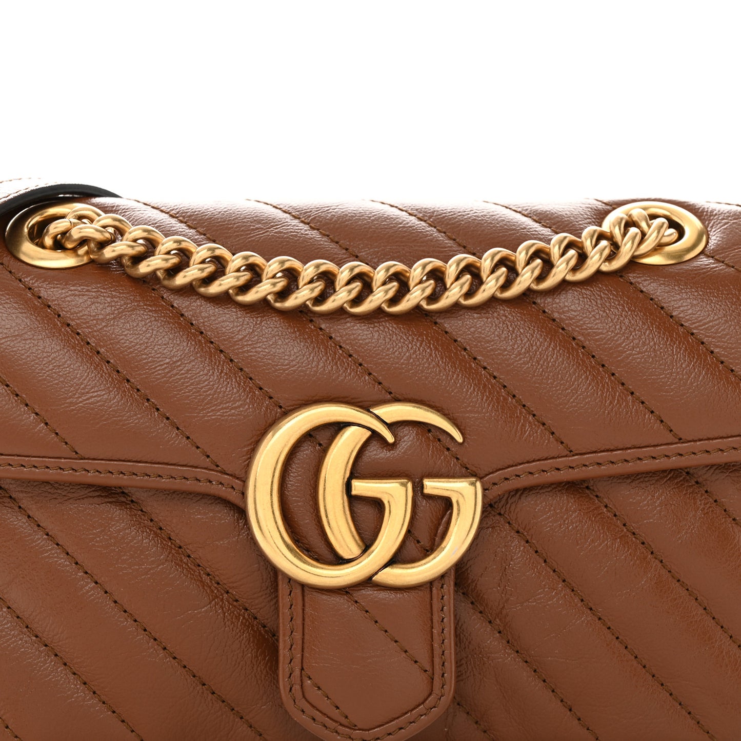 Azalea Calfskin Matelasse Diagonal Mini GG Marmont Shoulder Bag Cuir