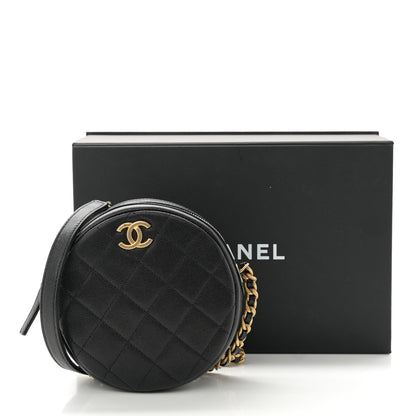 Chanel Caviar Quilted Small Round Bag With Chain Black 10 of 10