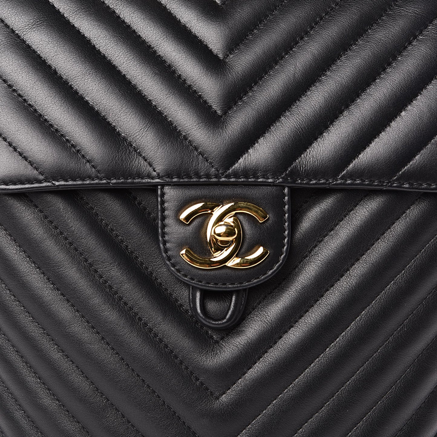 Calfskin Chevron Quilted Small Urban Spirit Backpack Black