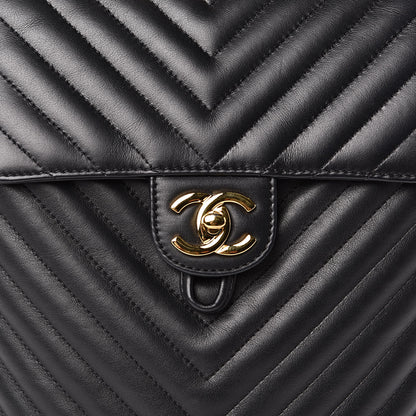 Chanel Calfskin Chevron Quilted Small Urban Spirit Backpack Black 10 of 11