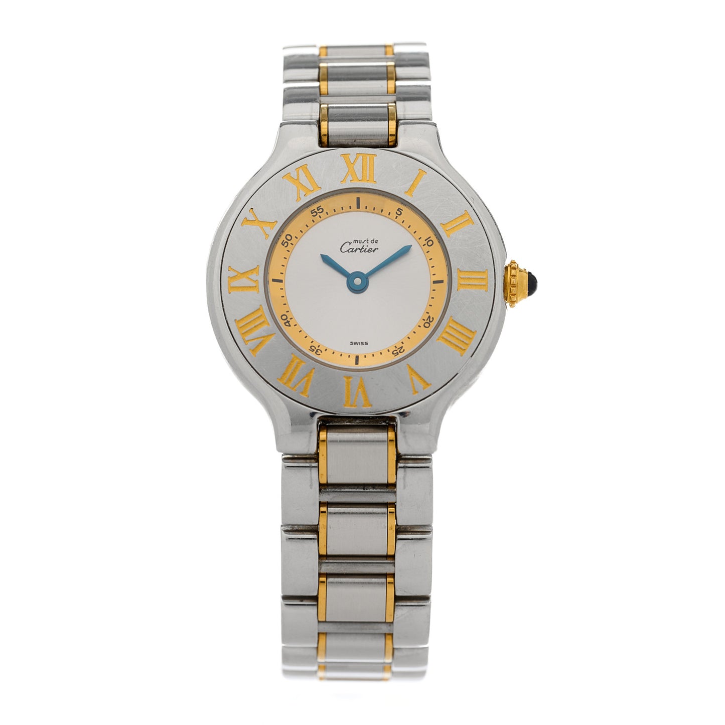 Stainless Steel 18K Yellow Gold 28mm Must De 21 Quartz Watch