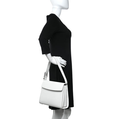 Balenciaga Patent Calfskin Lizard Embossed Medium Ghost Shoulder Bag Optic White 2 of 13