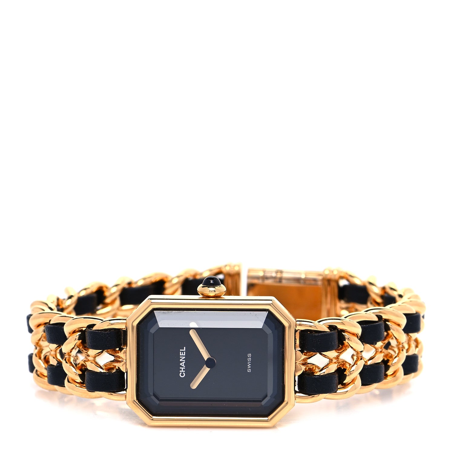 Chanel Stainless Steel Lambskin 20mm Chain Premiere Quartz Watch Gold L 2 of 4