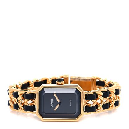Chanel Stainless Steel Lambskin 20mm Chain Premiere Quartz Watch Gold L 2 of 4