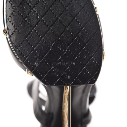 Chanel Calfskin Studded Platform Pumps 40 Black 5 of 10