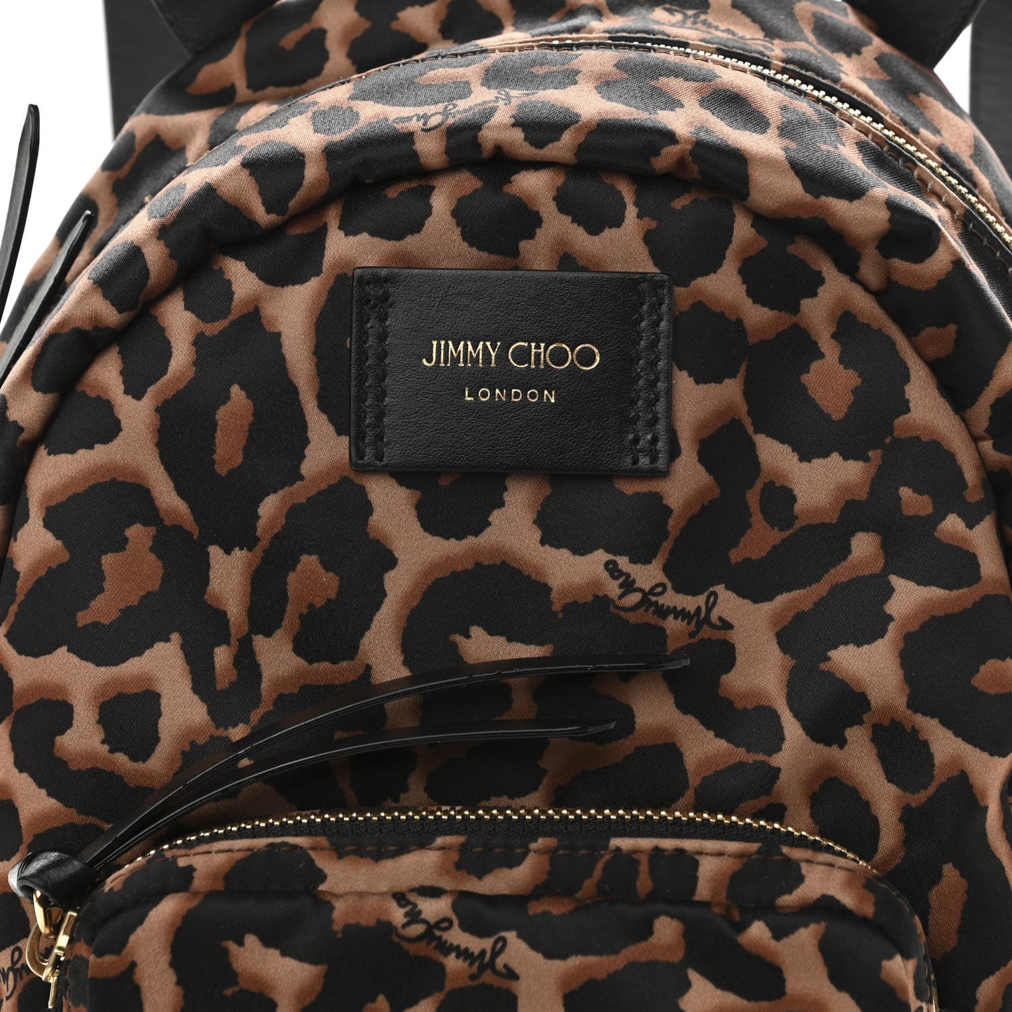 Nylon Leopard Candice Backpack Black