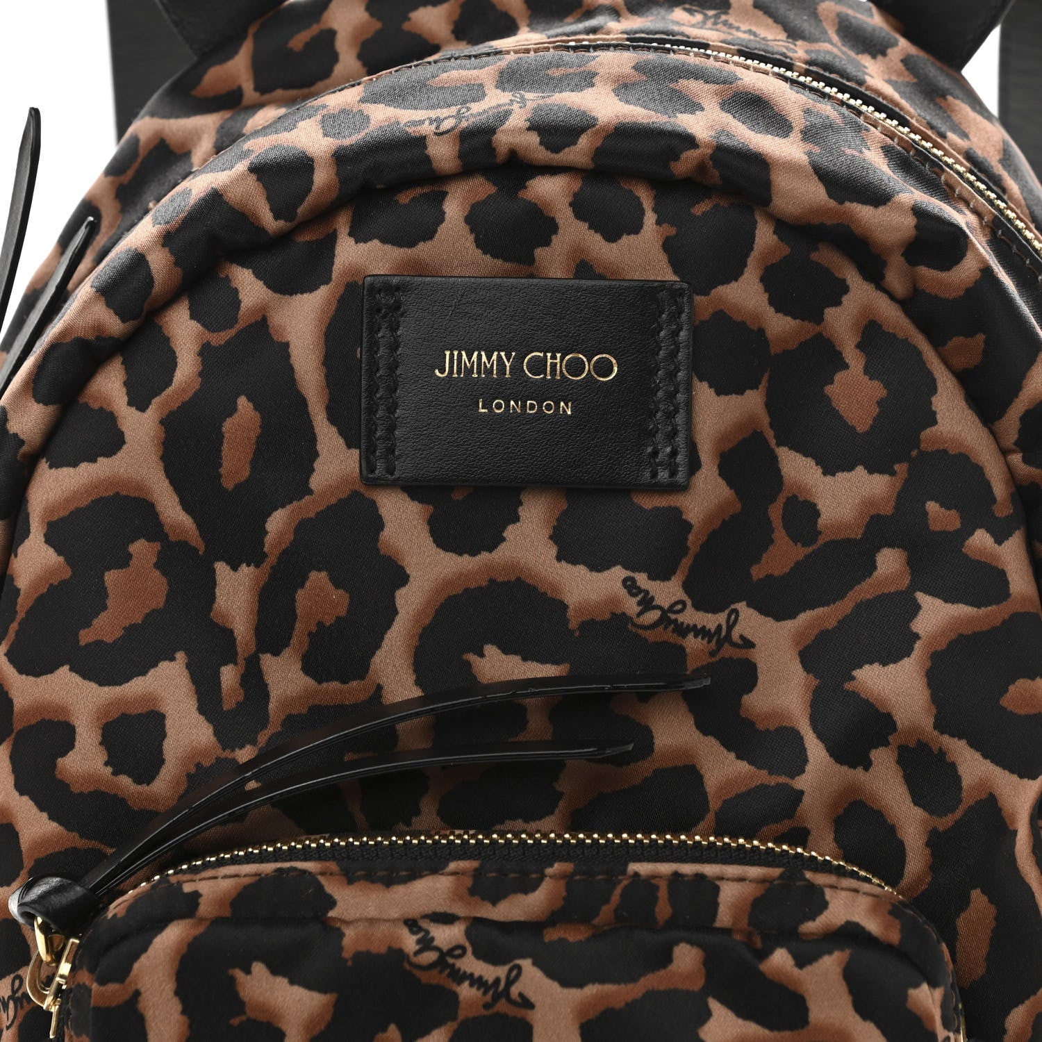 Jimmy Choo Nylon Leopard Candice Backpack Black 8 of 12