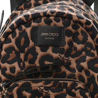 Jimmy Choo Nylon Leopard Candice Backpack Black 8 of 12