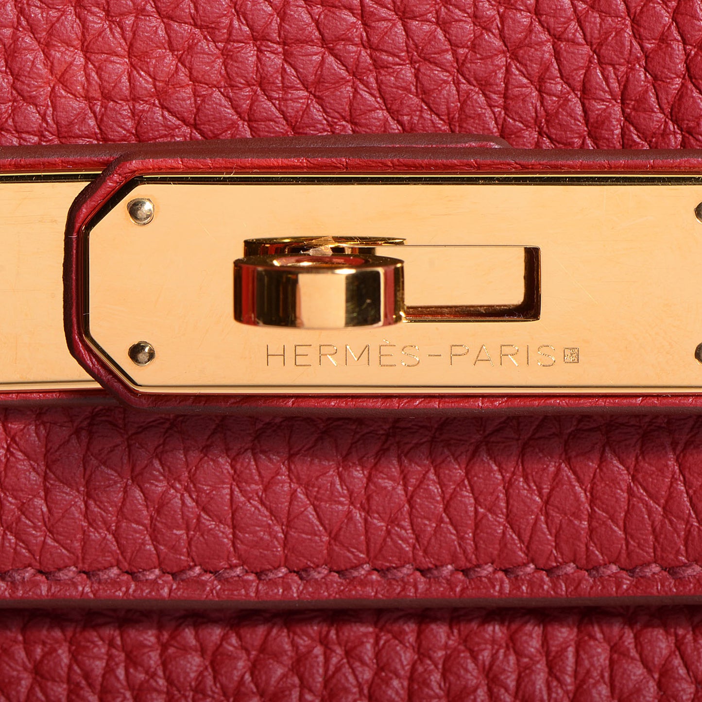 Taurillon Clemence Horseshoe Bi-Color Birkin 30 Rouge Garance and Orange