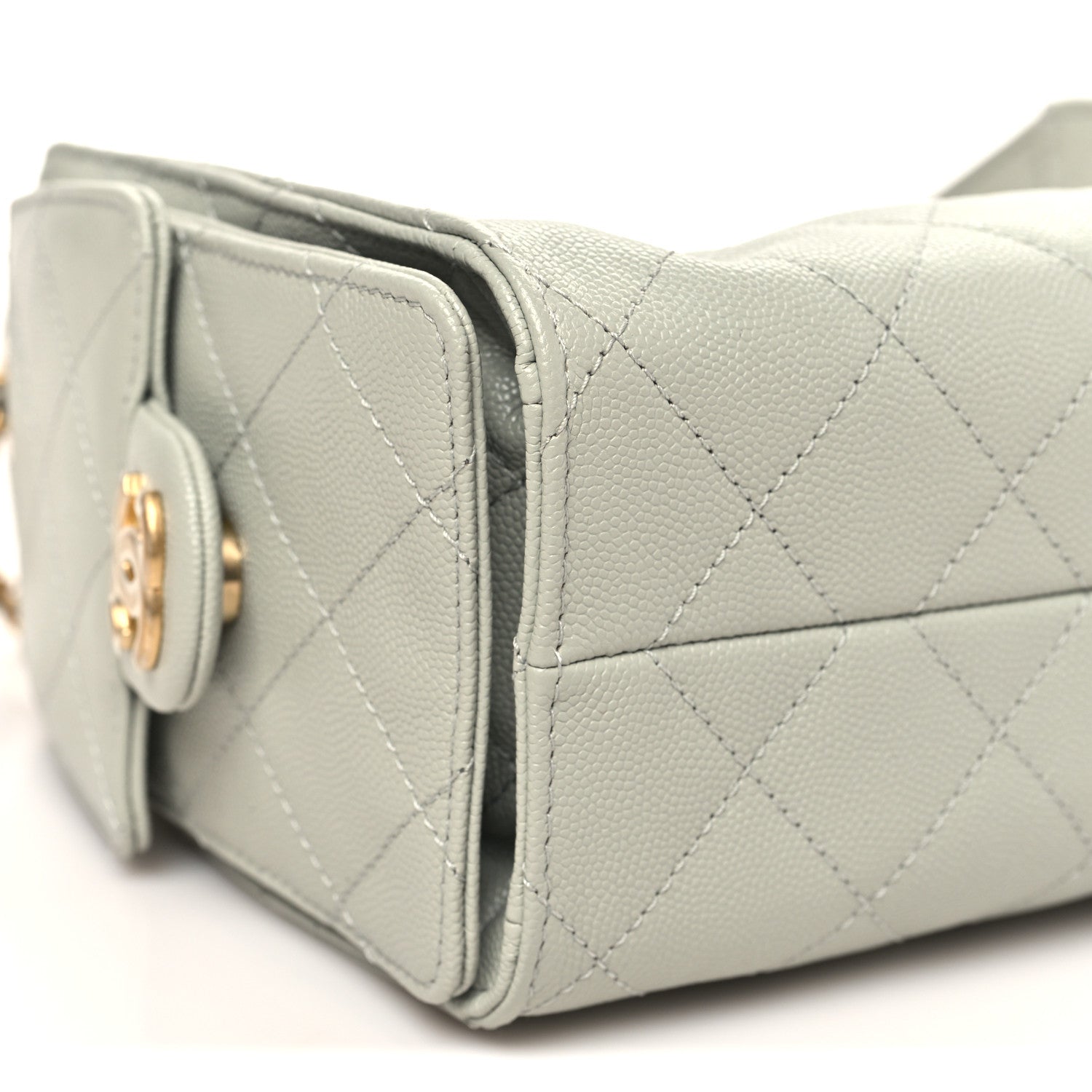 Chanel Caviar Quilted Mini Chanel 25 Handbag Light Green 9 of 11