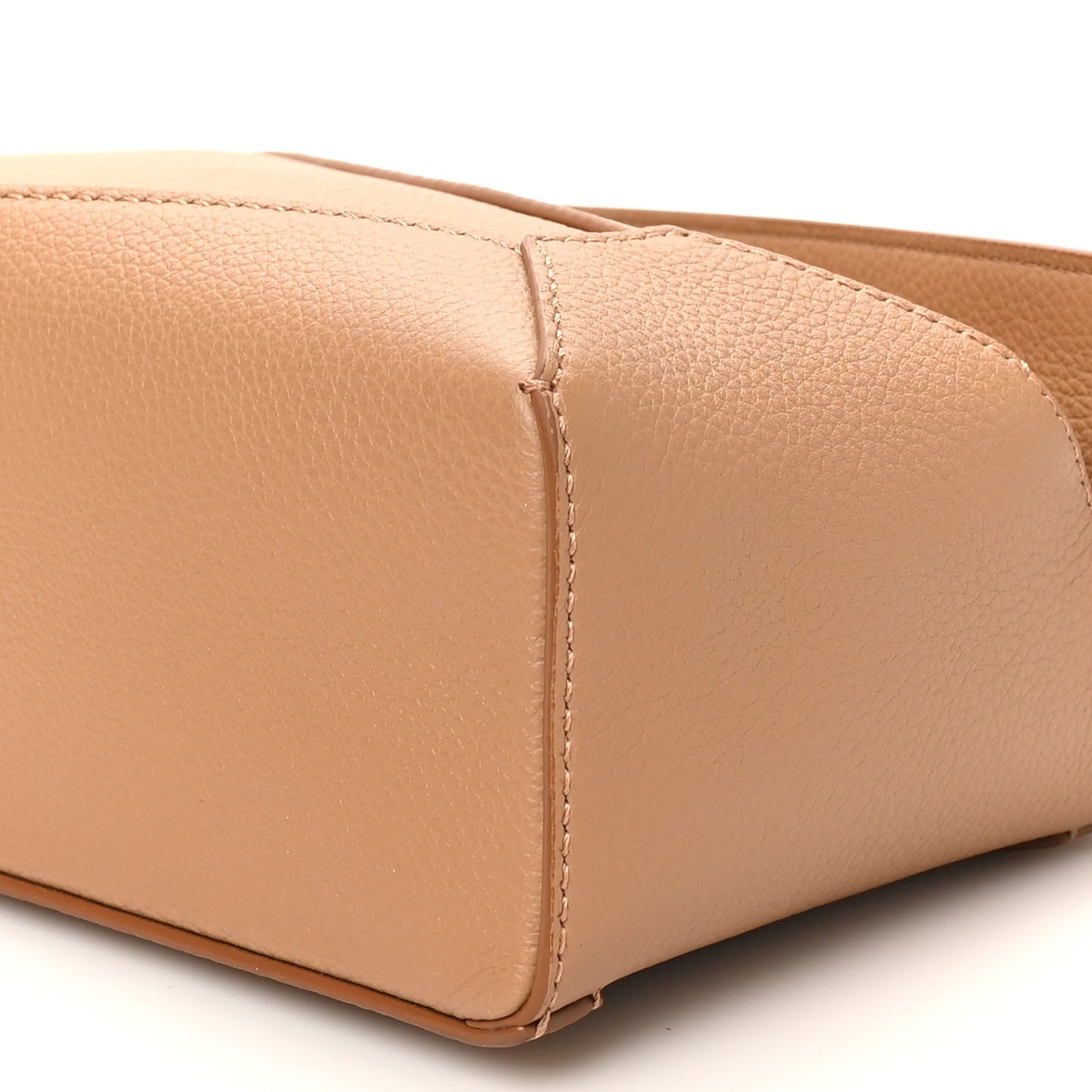 Grained Calfskin Mini Puzzle Edge Bag Toffee