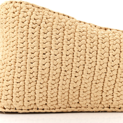 Prada Yarn Raffia Effect Crochet Triangle Shoulder Bag Naturale 11 of 11