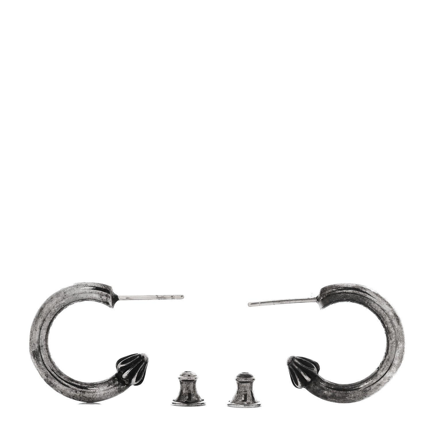 Chrome Hearts Sterling Silver Plain Hoop Earrings 3 of 4