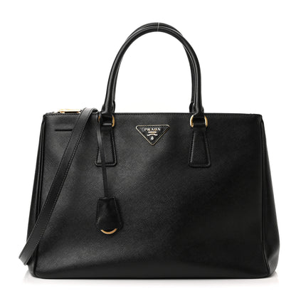 Prada Saffiano Medium Galleria Double Zip Tote Black 1 of 10