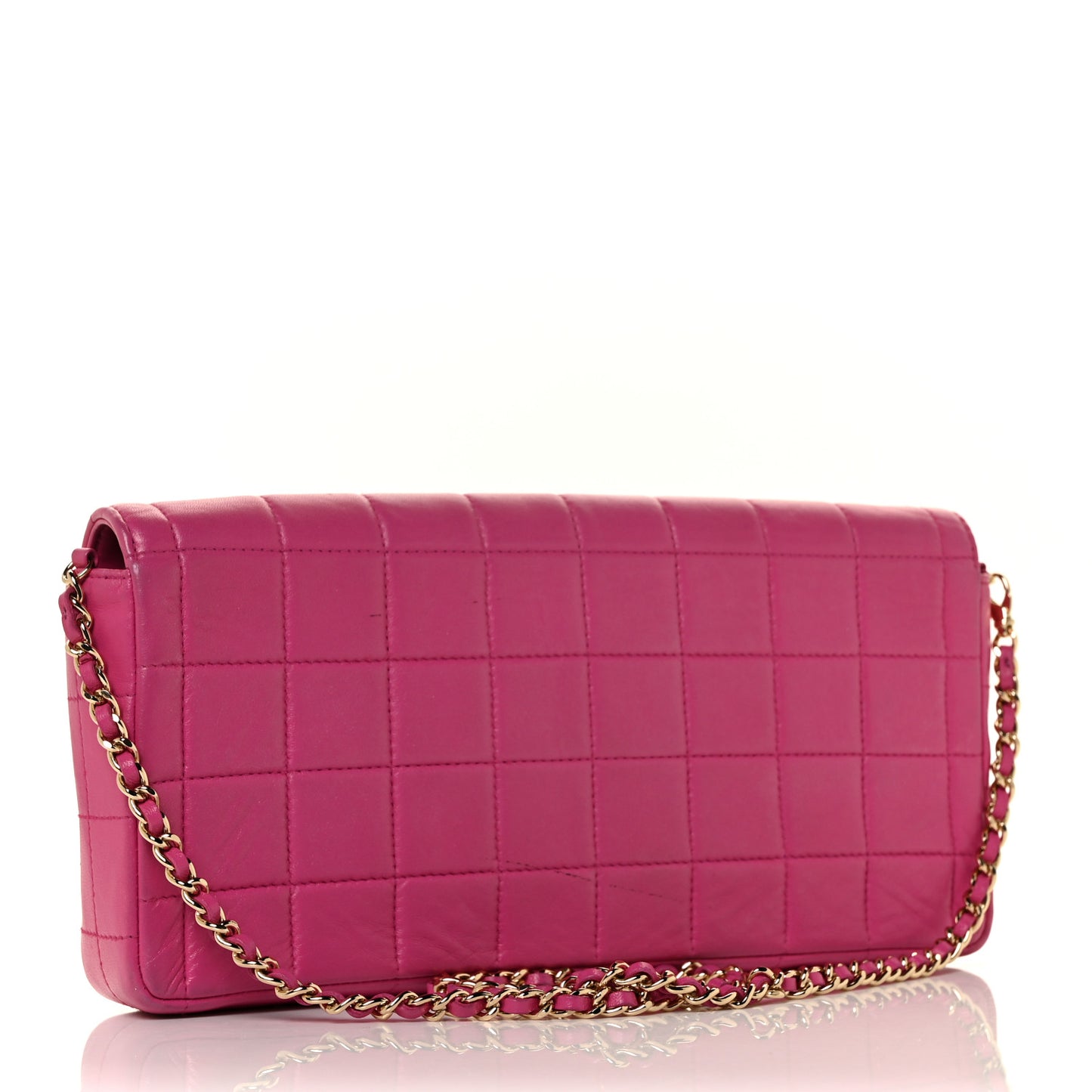 Lambskin East West Chocolate Bar Flap Pink