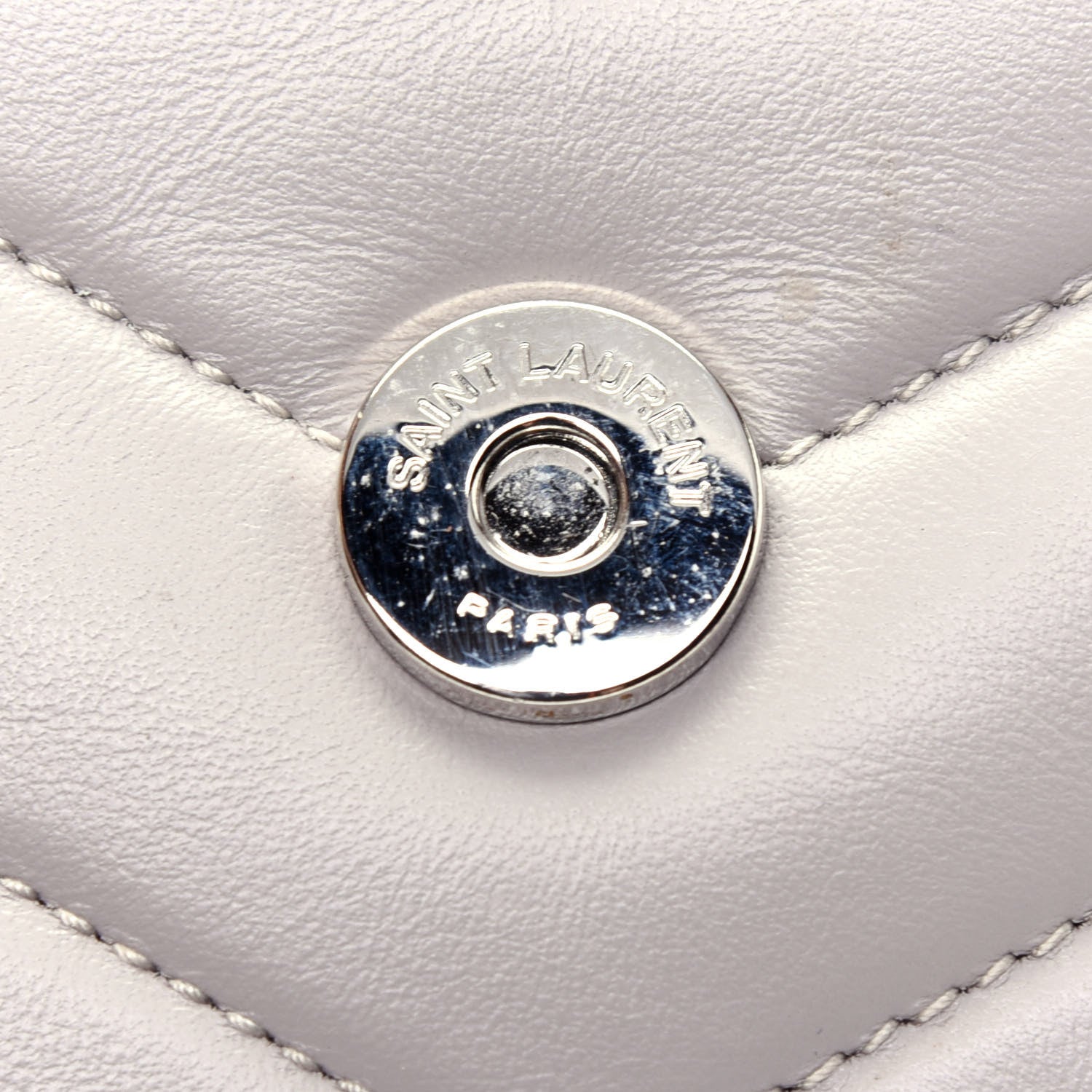 Saint Laurent Calfskin Y Quilted Monogram Small Loulou Chain Satchel Granite 15 of 19