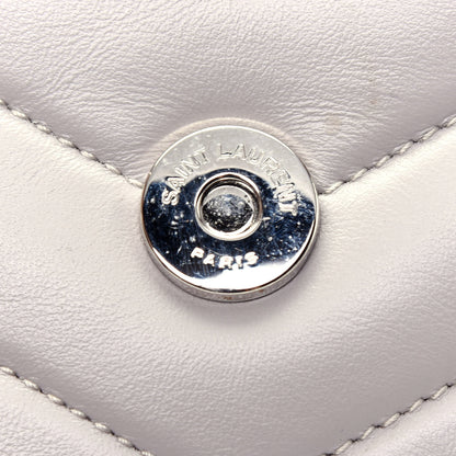 Saint Laurent Calfskin Y Quilted Monogram Small Loulou Chain Satchel Granite 15 of 19
