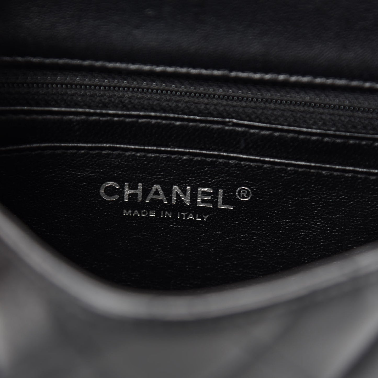 Lambskin Quilted Mini Square Flap Black
