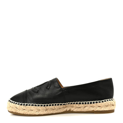 Chanel Lambskin CC Espadrilles 38 Black 1 of 11