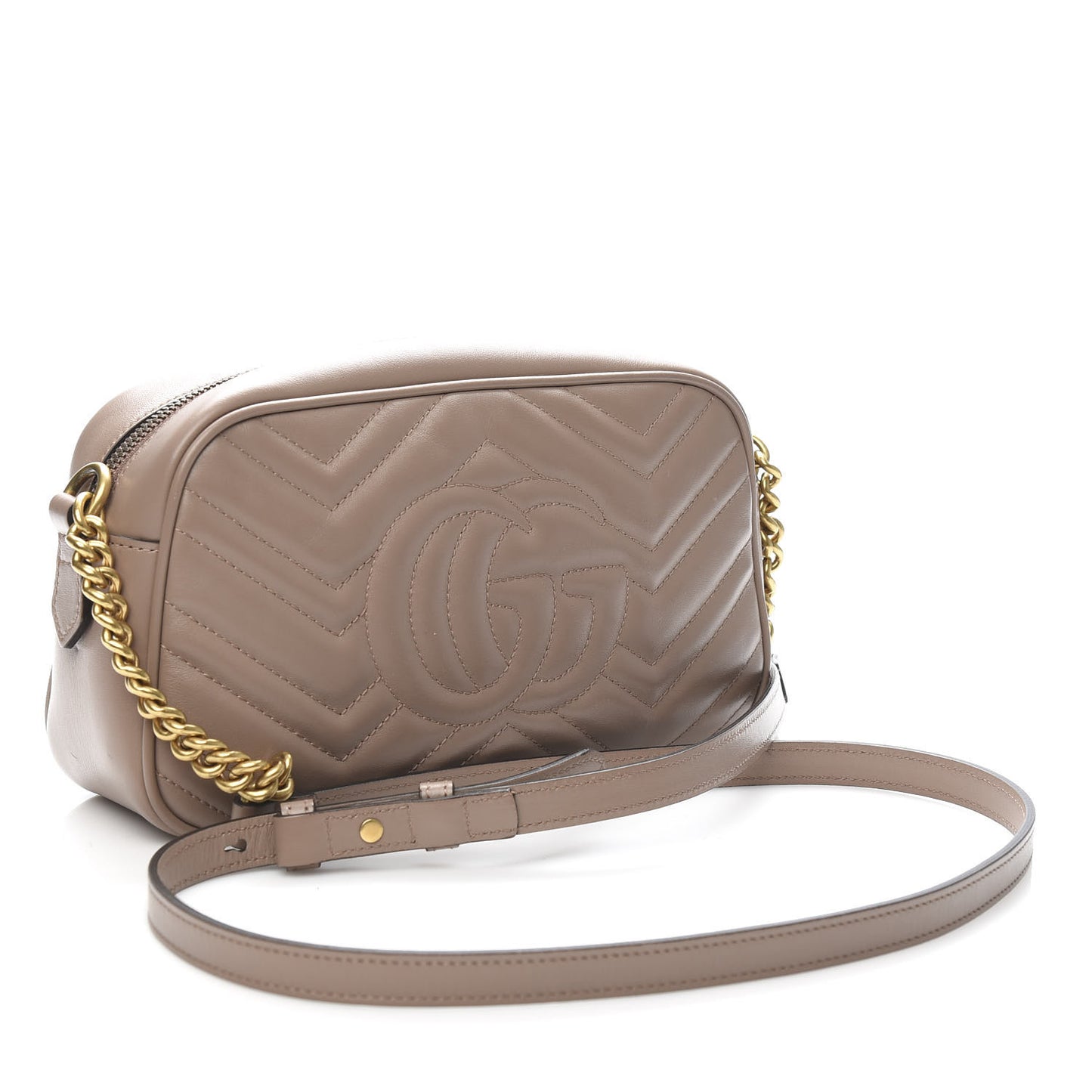 Calfskin Matelasse Small GG Marmont Chain Shoulder Bag Porcelain Rose