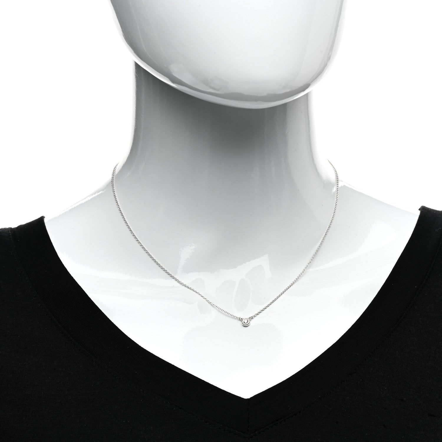 Tiffany Sterling Silver Diamond .05ct Elsa Peretti Diamonds by the Yard Pendant Necklace 2 of 4